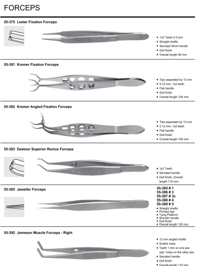 OPTHALMOLOGY Instruments